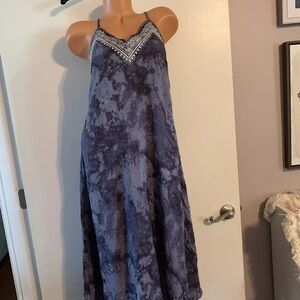 NWOT Cato Maxi Sundress Size Small Blue/Grey Tye-Dye